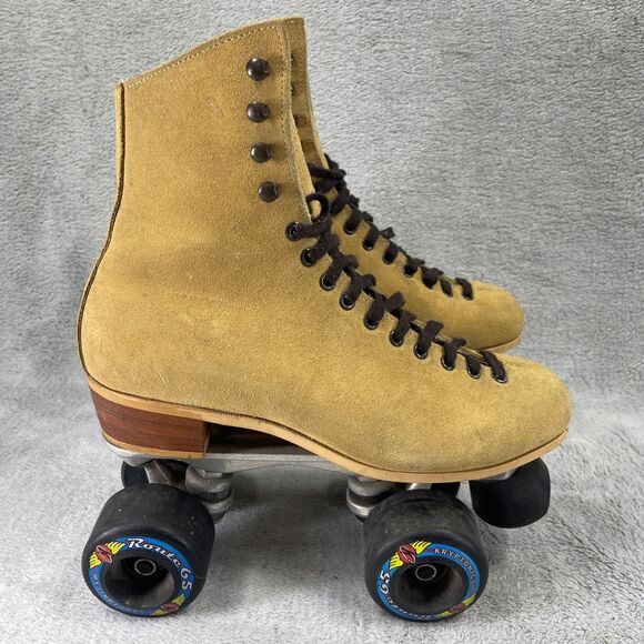 Vintage Riedell 130L Tan Suede Leather Roller Skates Size 6 Suregrip - Picture 7 of 16